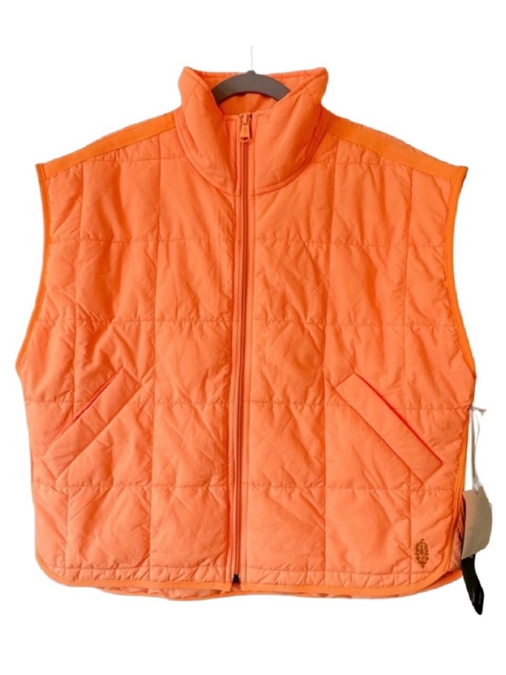 NWT Free People Pippa Packable Puffer Vest Neon Clementine M